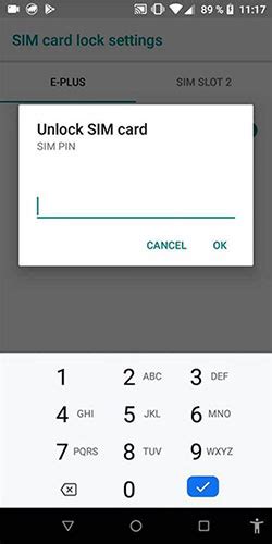 how to enter sim unlock code