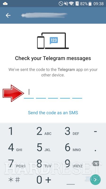 how to enter telegram code