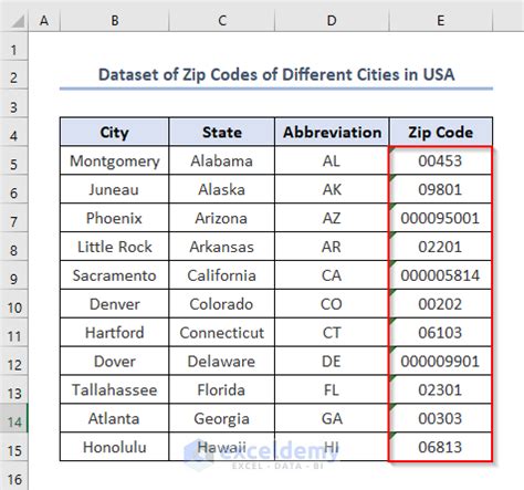how to enter zip code starting with 0 in excel