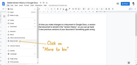 how to erase history in google docs