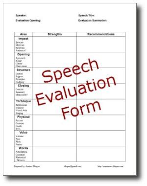 how to evaluate a speech examples