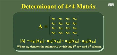 how to evaluate the determinant of a 4x4 matrix