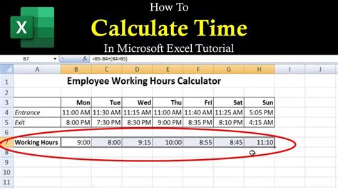 how to excel time calculation