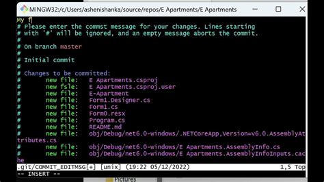 how to exit commit message git bash