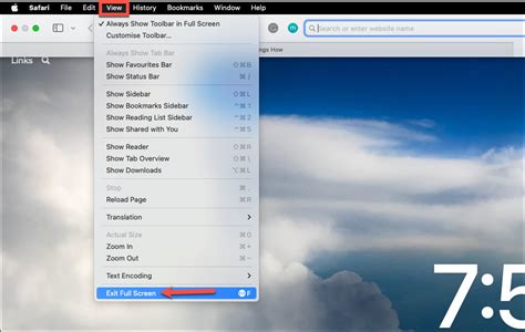 how to exit full screen on mac