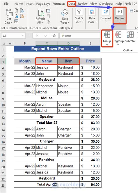 how to expand rows and columns in excel