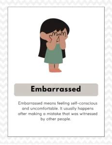 how to explain embarrassed to a child examples