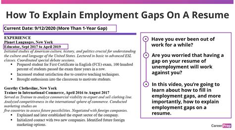 how to explain gap in resume example