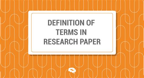 how to explain the definition of terms in research