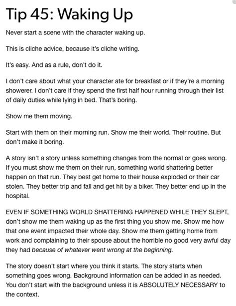 how to explain waking up in writing