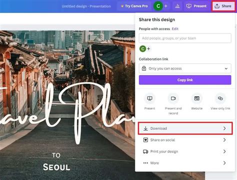 how to export a canva theme to google slides
