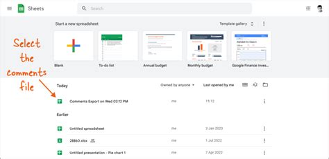how to export comments from google sheets