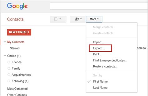 how to export contacts from oneplus to gmail