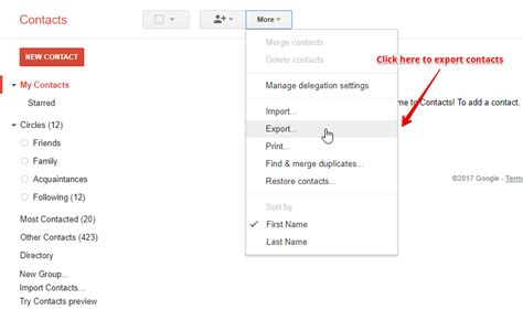how to export contacts from phone to gmail account