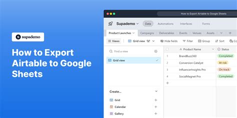 how to export data from airtable to google sheets