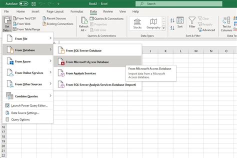 how to export data from excel to database