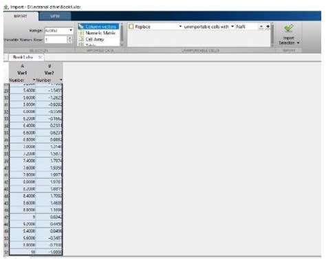 how to export data from excel to matlab