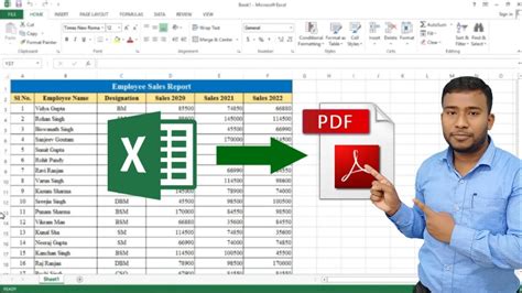 how to export excel to pdf