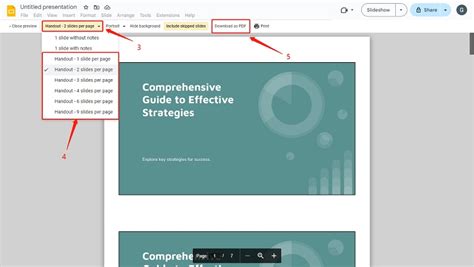 how to export google slides into pdf
