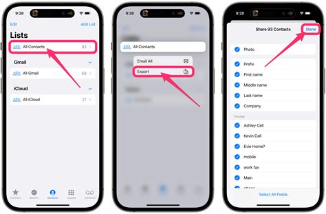 how to export iphone contacts to android