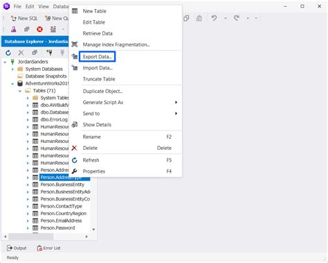how to export sql data to csv file
