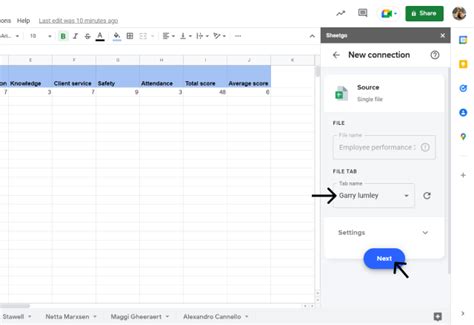 how to export table in google sheets