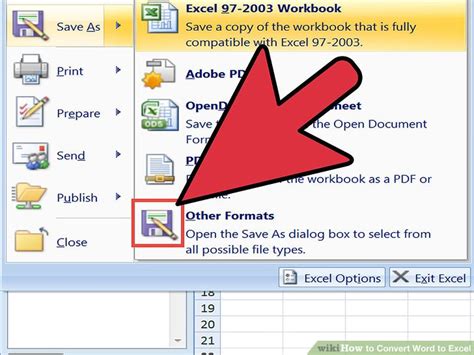 how to export word document to excel sheet