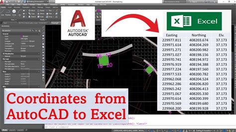 how to export xyz coordinates from autocad to excel