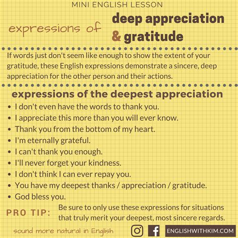 how to express appreciation in words