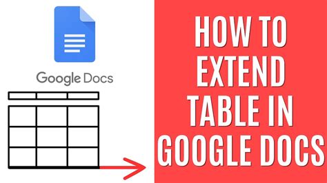 How To Extend A Table In Google Docs