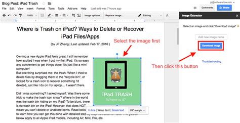 how to extract a picture from google docs