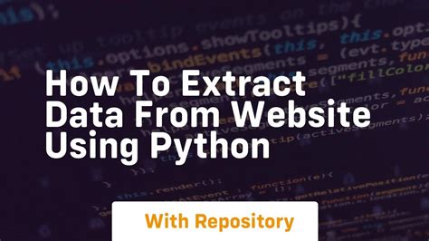 how to extract data from website using python
