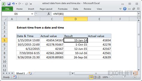 how to extract day from date and time in excel