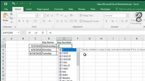 how to extract day number from date in excel