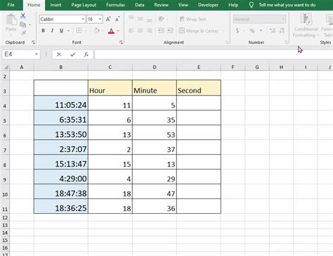 how to extract hours and minutes from time in excel