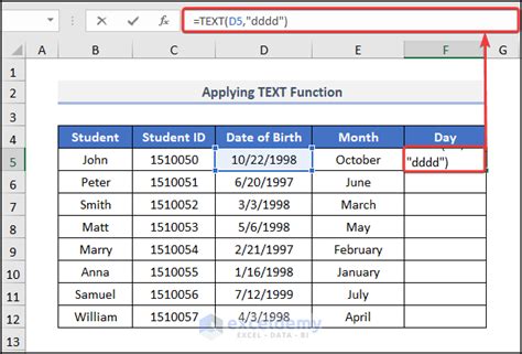 how to extract month from date in excel in words