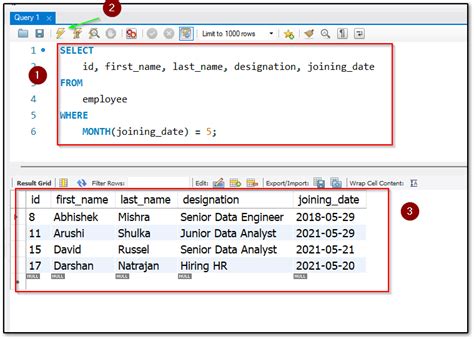 how to extract month from date in mysql