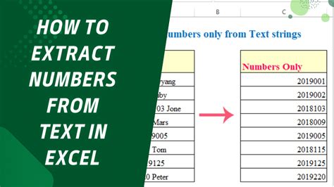 how to extract numbers from pdf to excel
