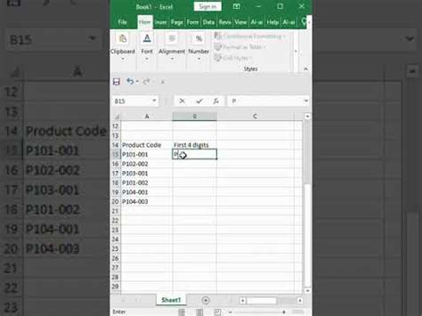 how to extract the first 4 digits in excel