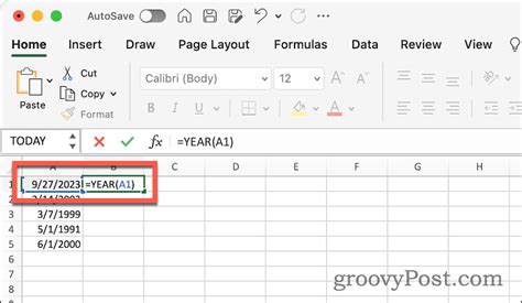 how to extract the year in excel