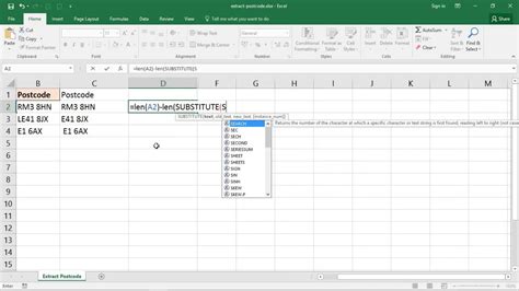 how to extract uk postcode from address in excel