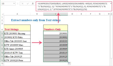 how to extract value from text in excel