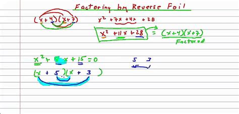 How To Factor Reverse Foil
