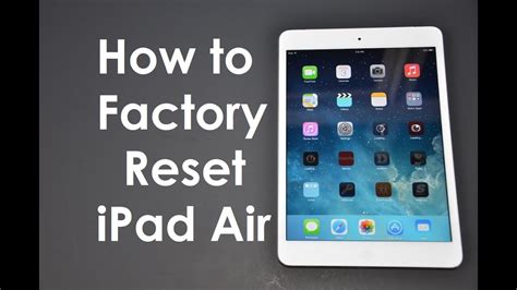 how to factory reset ipad a1474