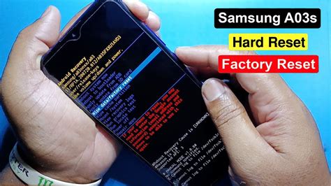 how to factory reset my samsung galaxy a03s