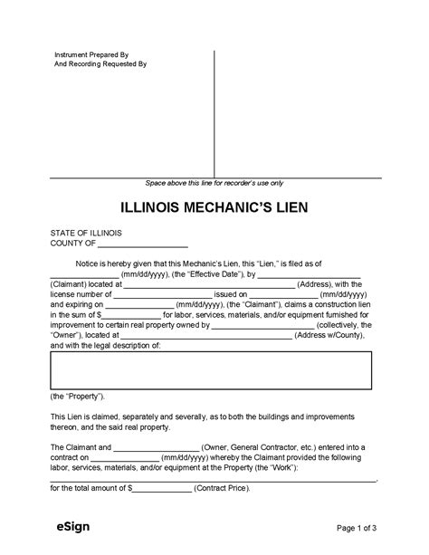 how to file a mechanics lien in illinois