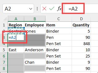 how to fill blank cells with last value in excel