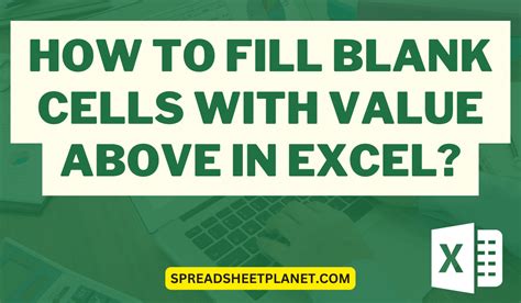 how to fill blank cells with upper value in excel