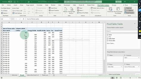how to fill blank rows in pivot table
