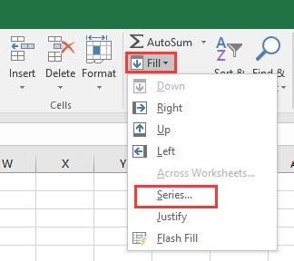 how to fill series in excel on ipad